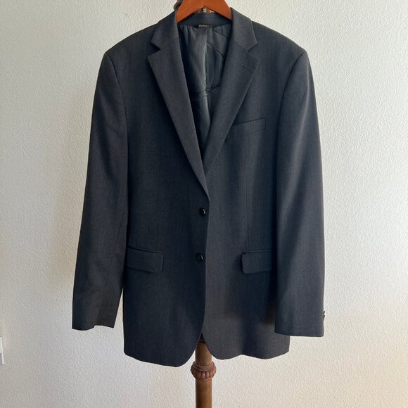 Banana Republic Men's Size 42L Dark Gray Modern-Fit 100% Wool Suit Jacket - Picture 3 of 15